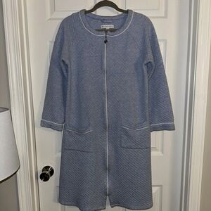 Eileen West Womens Robe Size XS midi length round neck full zip